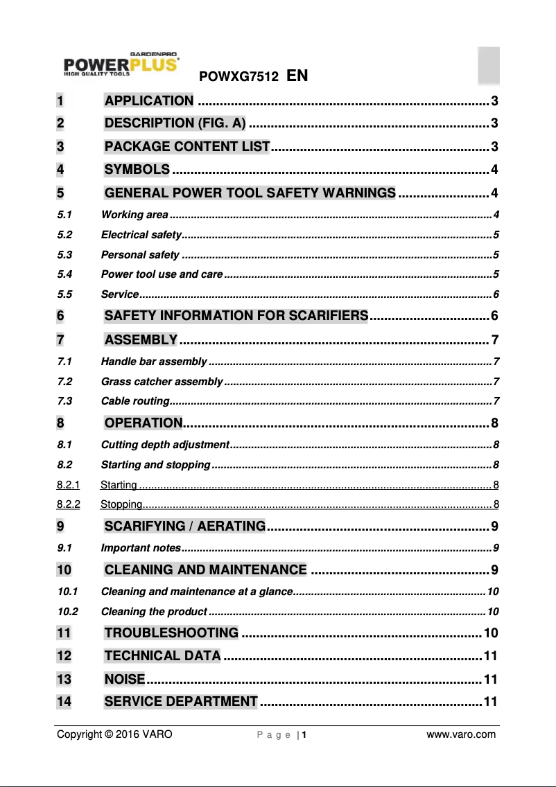 Página 1 del manual Manual de usuario PowerPlus POWXG7512
