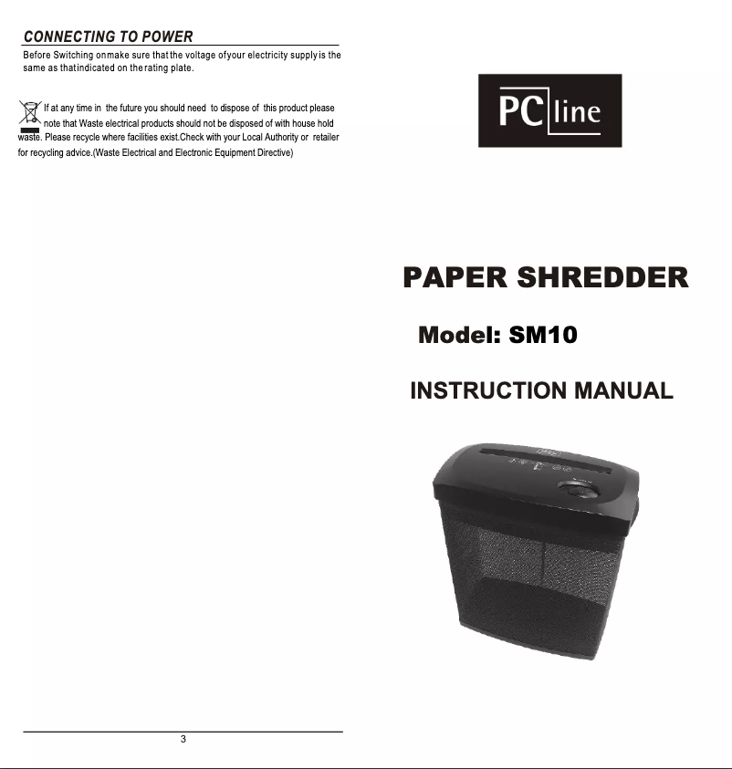 Imagen de la primera página del manual del dispositivo SM10