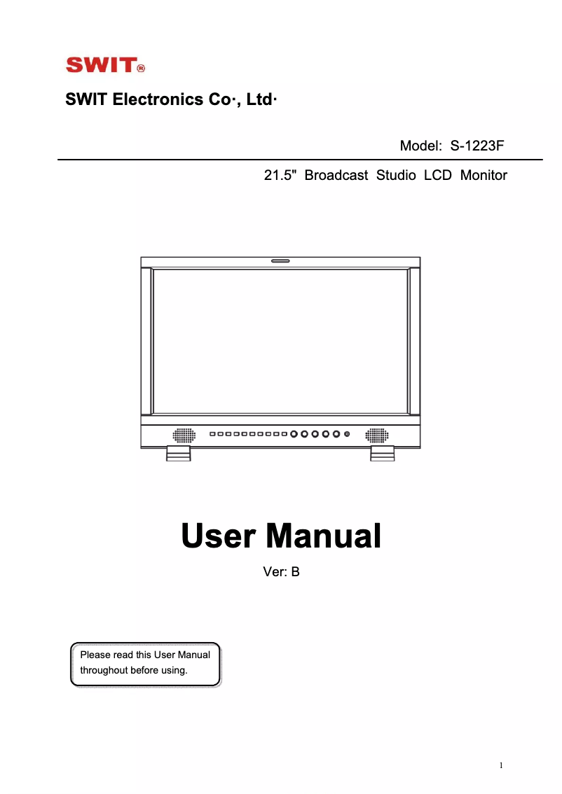 Página nº 1 - Manual de usuario SWIT S-1223