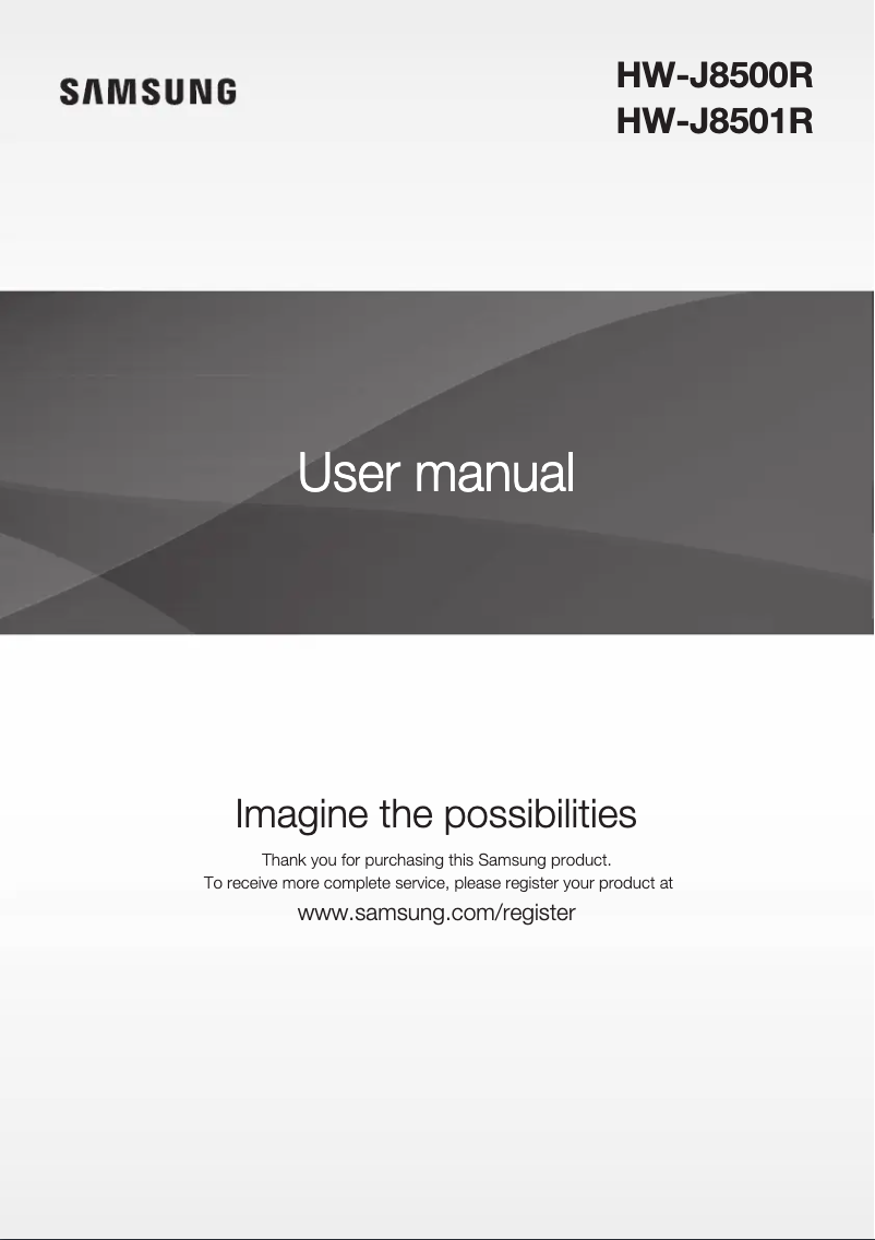 Imagen de la primera página del manual del dispositivo HW-J8510R