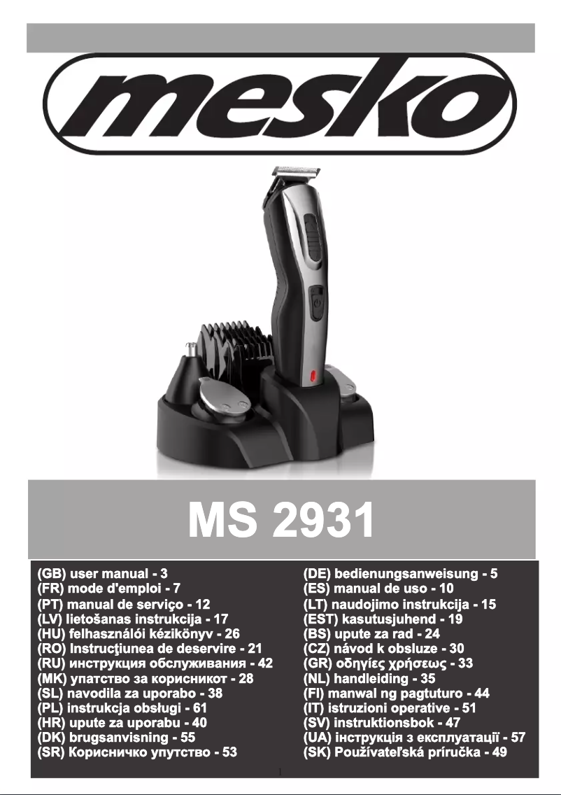 Página 1 del manual Manual de usuario Mesko MS 2931