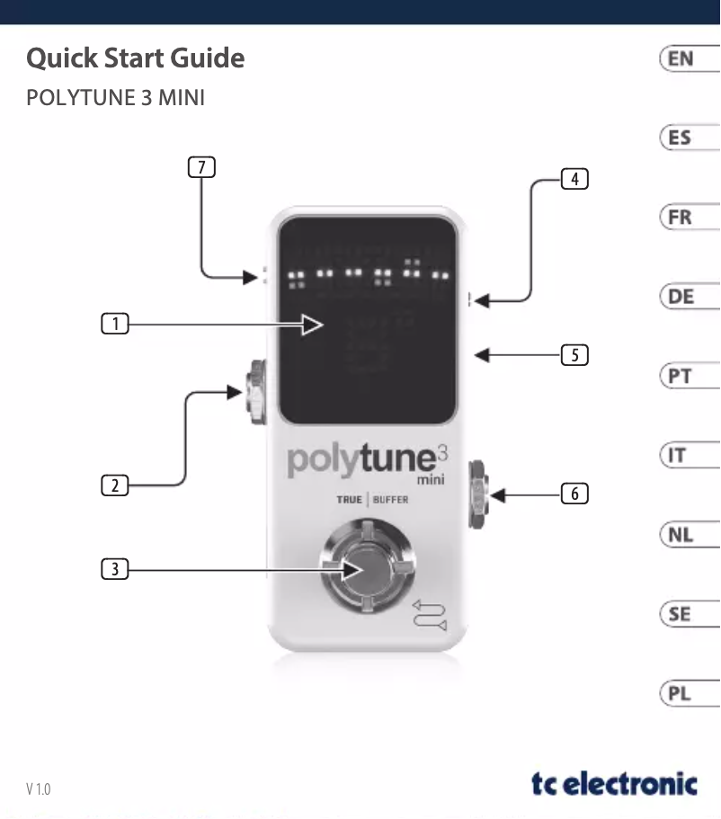 Imagen de la primera página del manual del dispositivo PolyTune 3 Mini