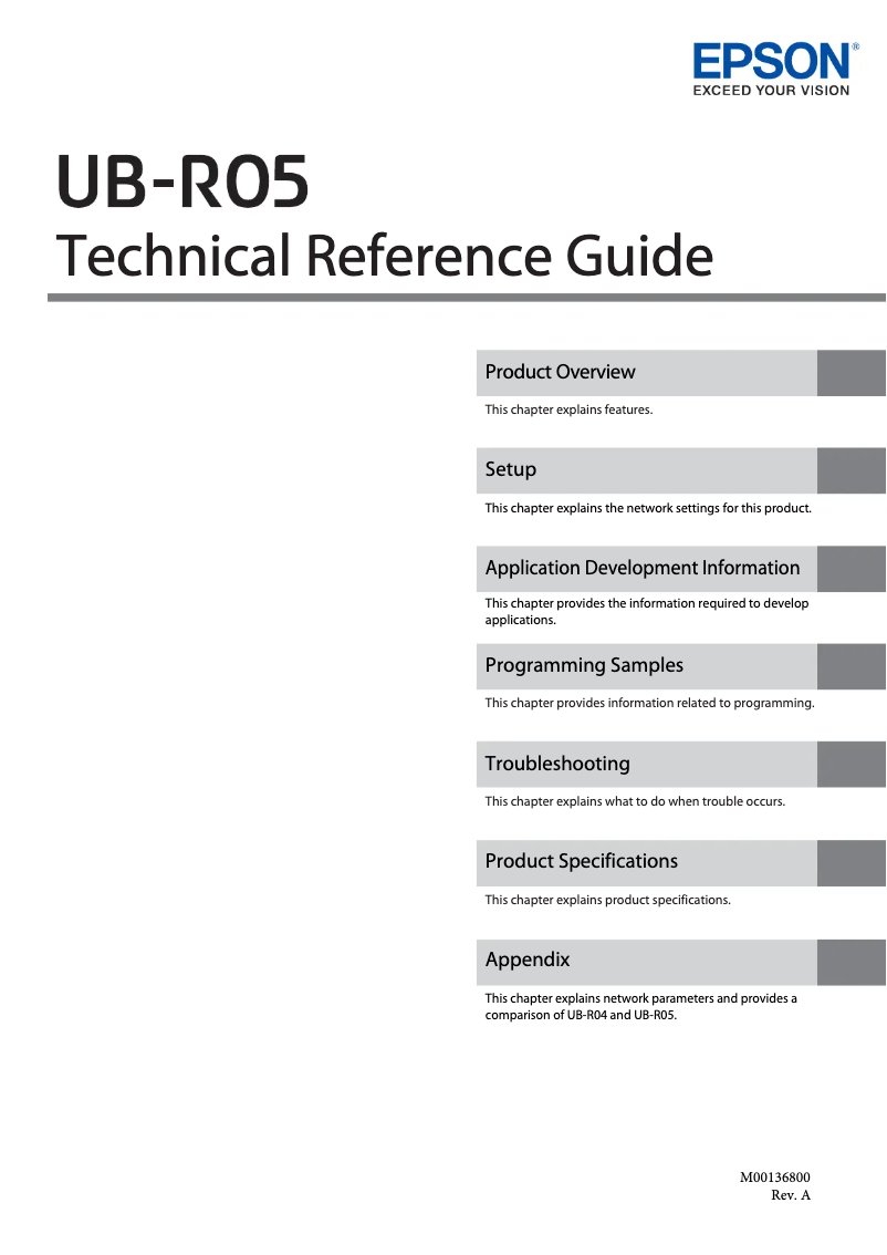Página 1 del manual Manual de usuario Epson UB-R05