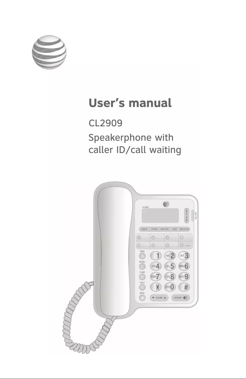 Imagen de la primera página del manual del dispositivo CL2909