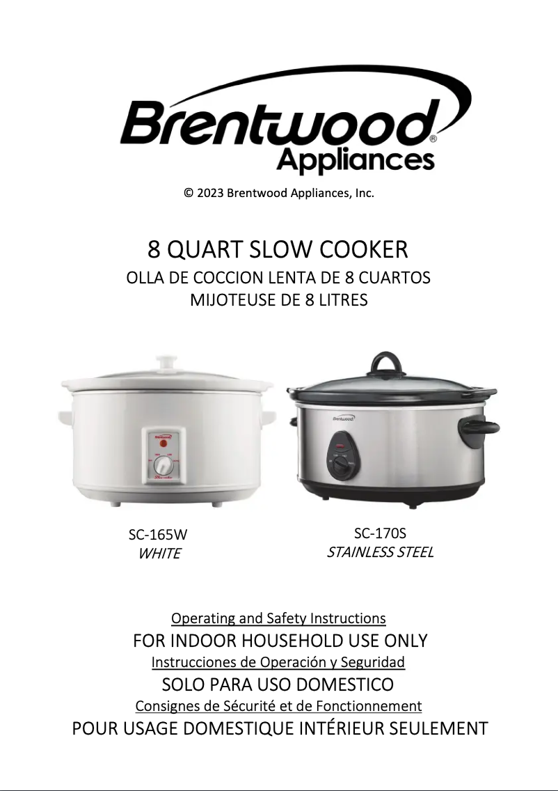 Página nº 1 - Manual de usuario Brentwood SC-170S