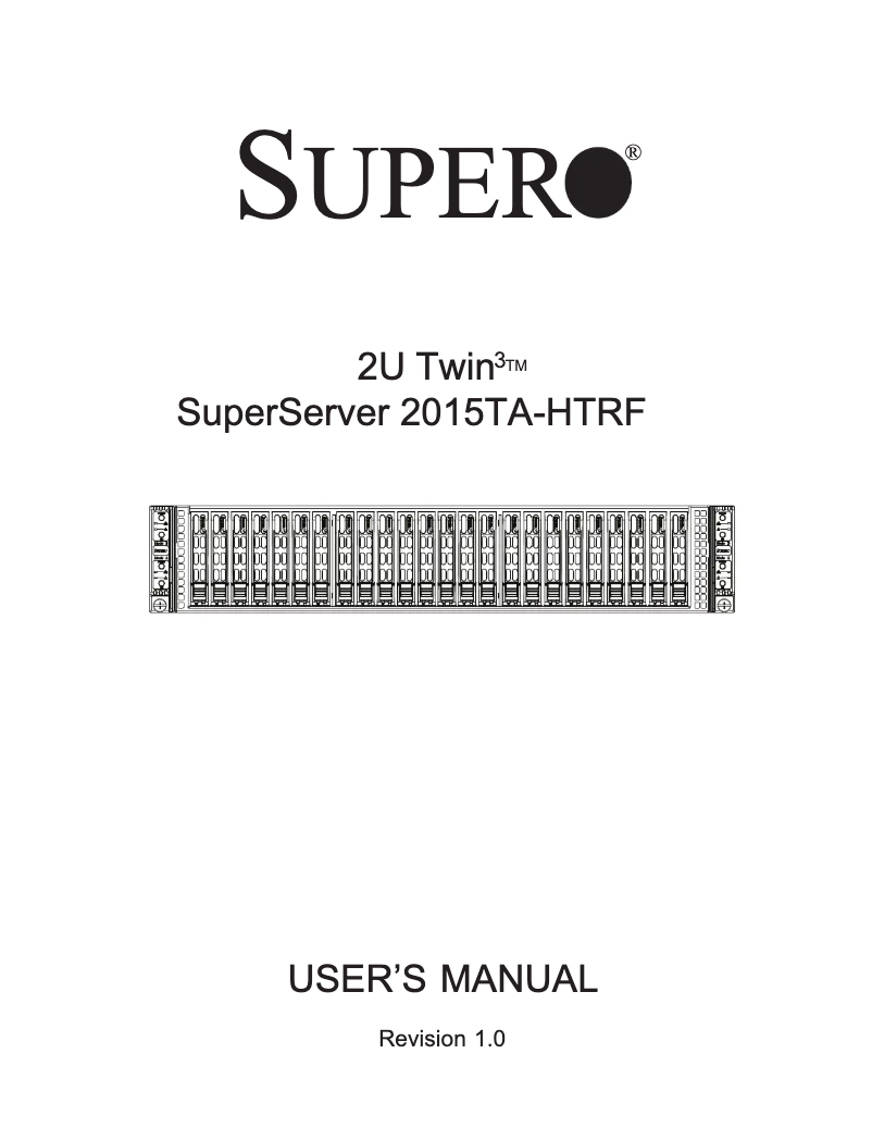 Página nº 1 - Manual de usuario Supermicro 2015TA-HTRF