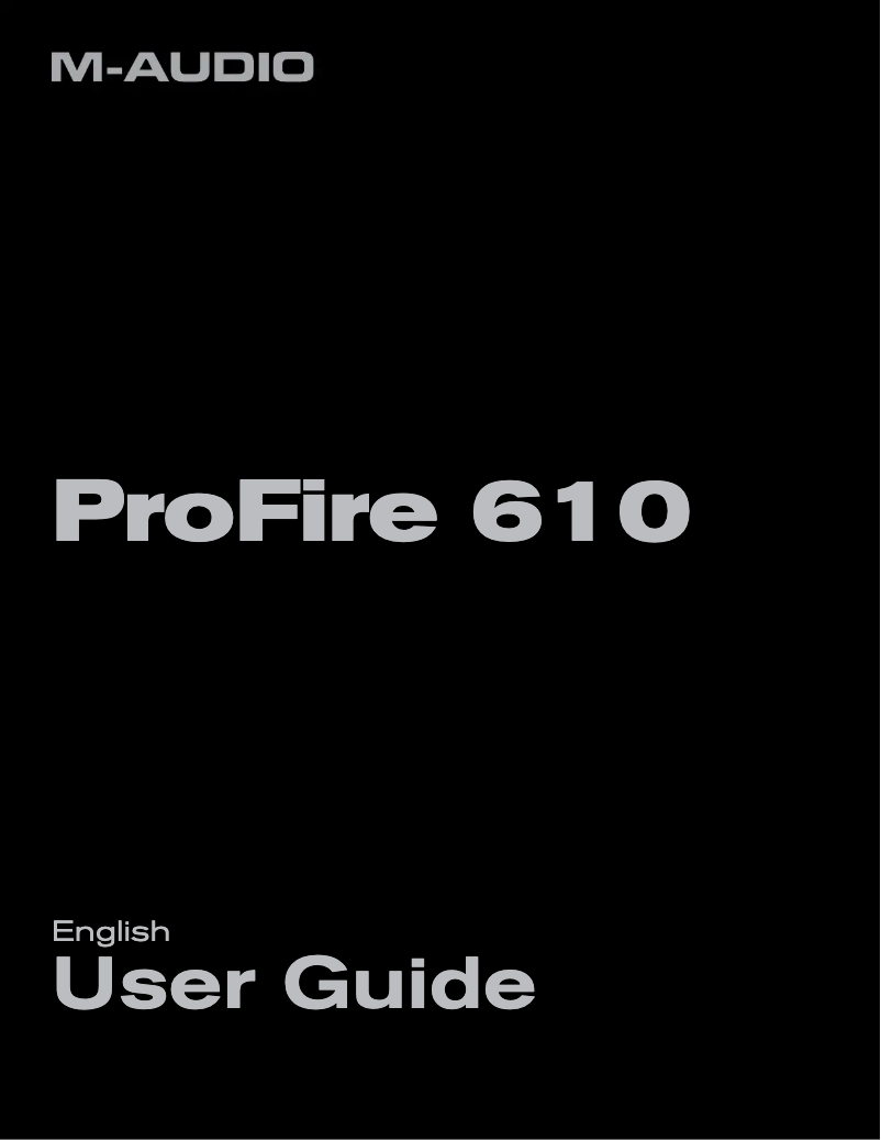 Imagen de la primera página del manual del dispositivo ProFire 610