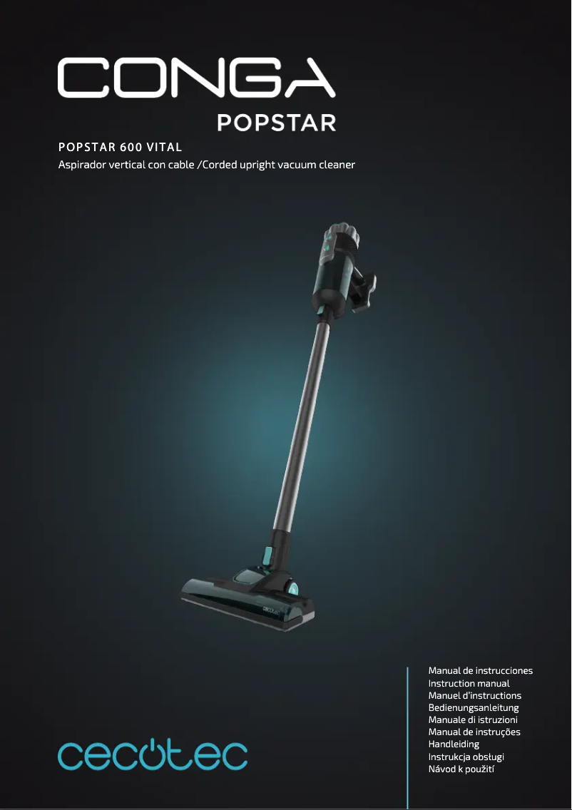 Imagen de la primera página del manual del dispositivo Conga PopStar 600 Vital