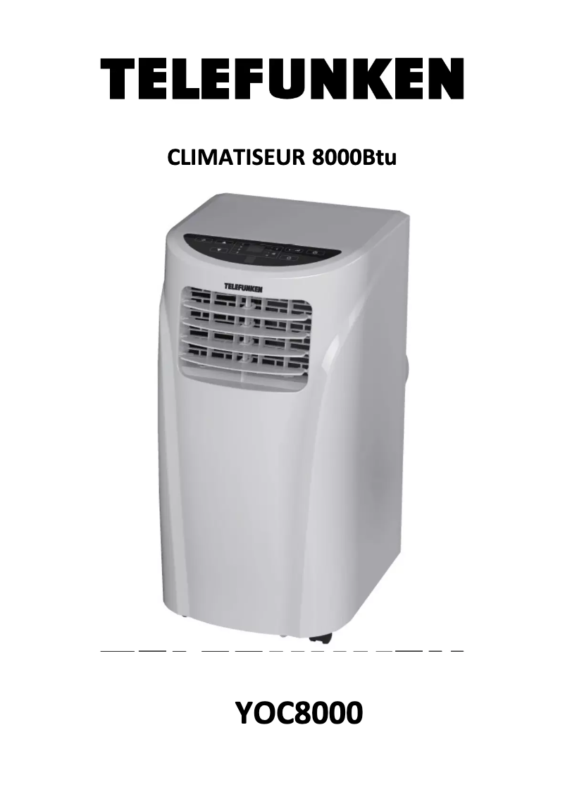 Imagen de la primera página del manual del dispositivo YOC8000