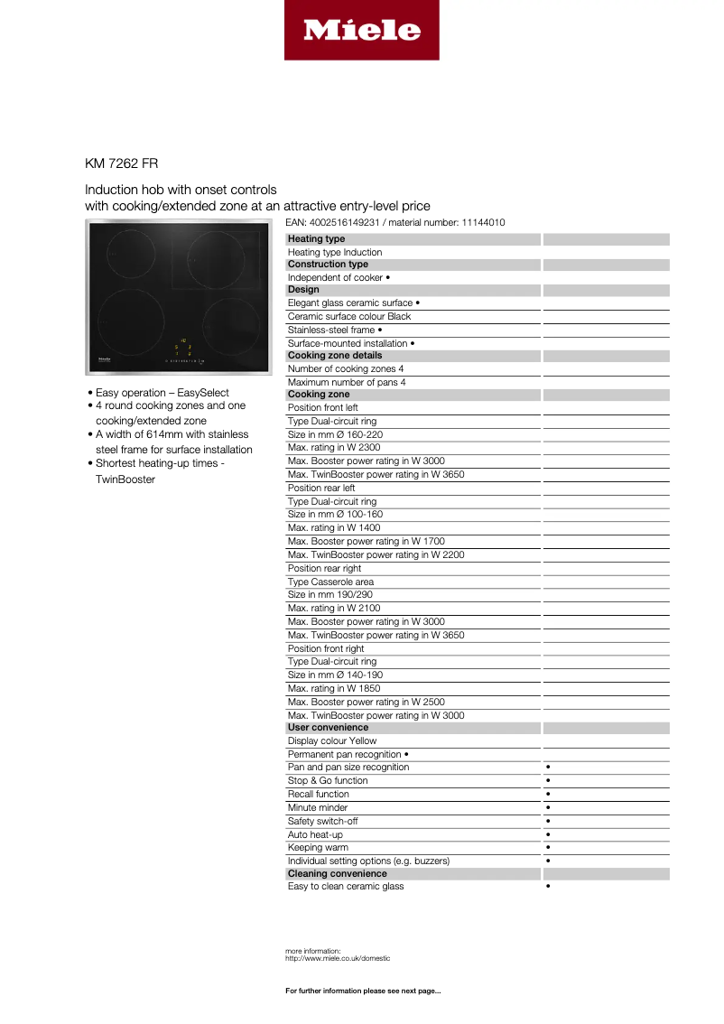 Imagen de la primera página del manual del dispositivo KM 7262 FR