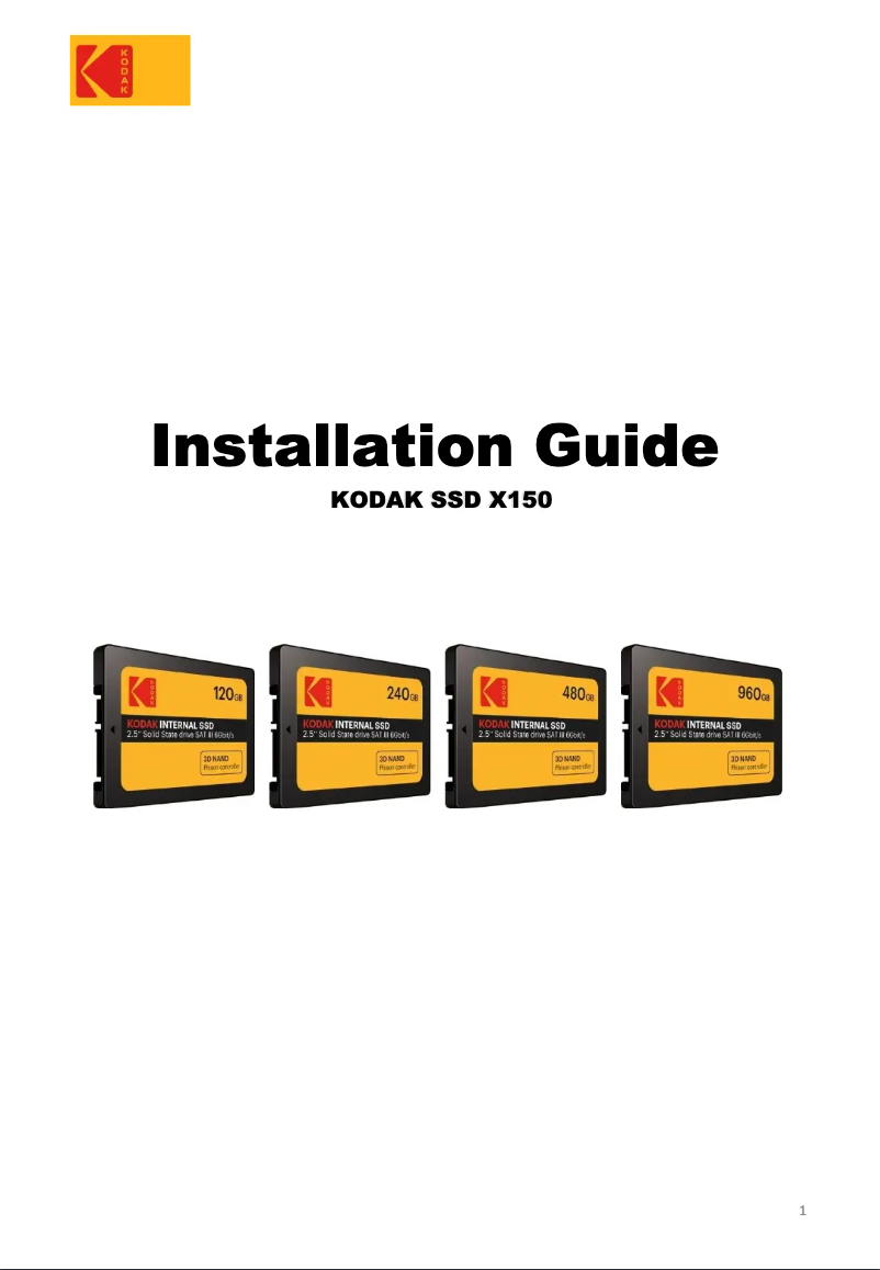 Imagen de la primera página del manual del dispositivo SSD X150