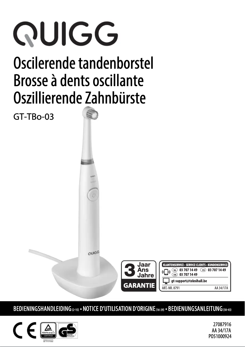 Imagen de la primera página del manual del dispositivo GT-TBo-03