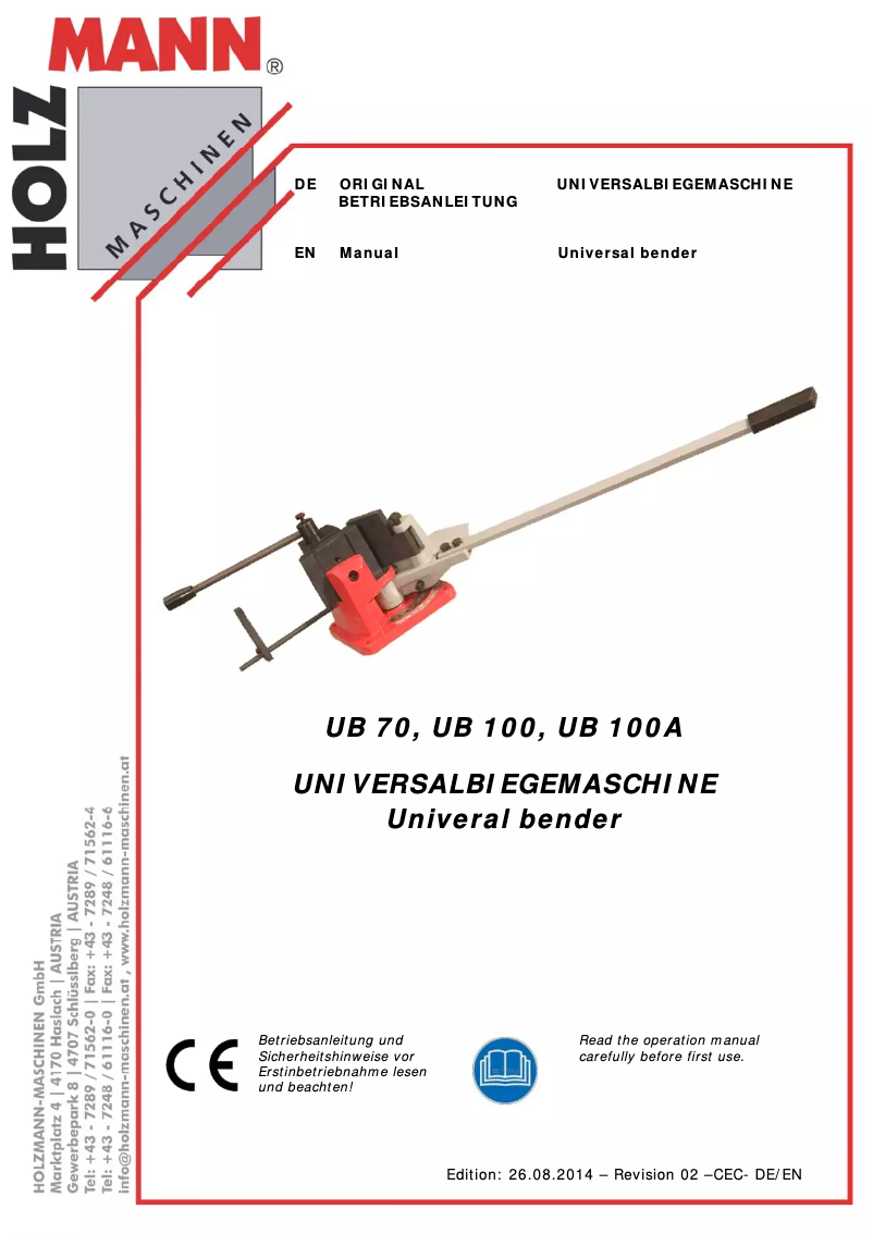 Página 1 del manual Manual de usuario Holzmann UB 70