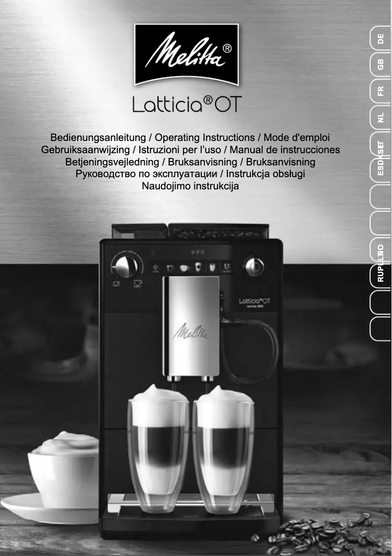 Página 1 del manual Manual de usuario Melitta Latticia OT