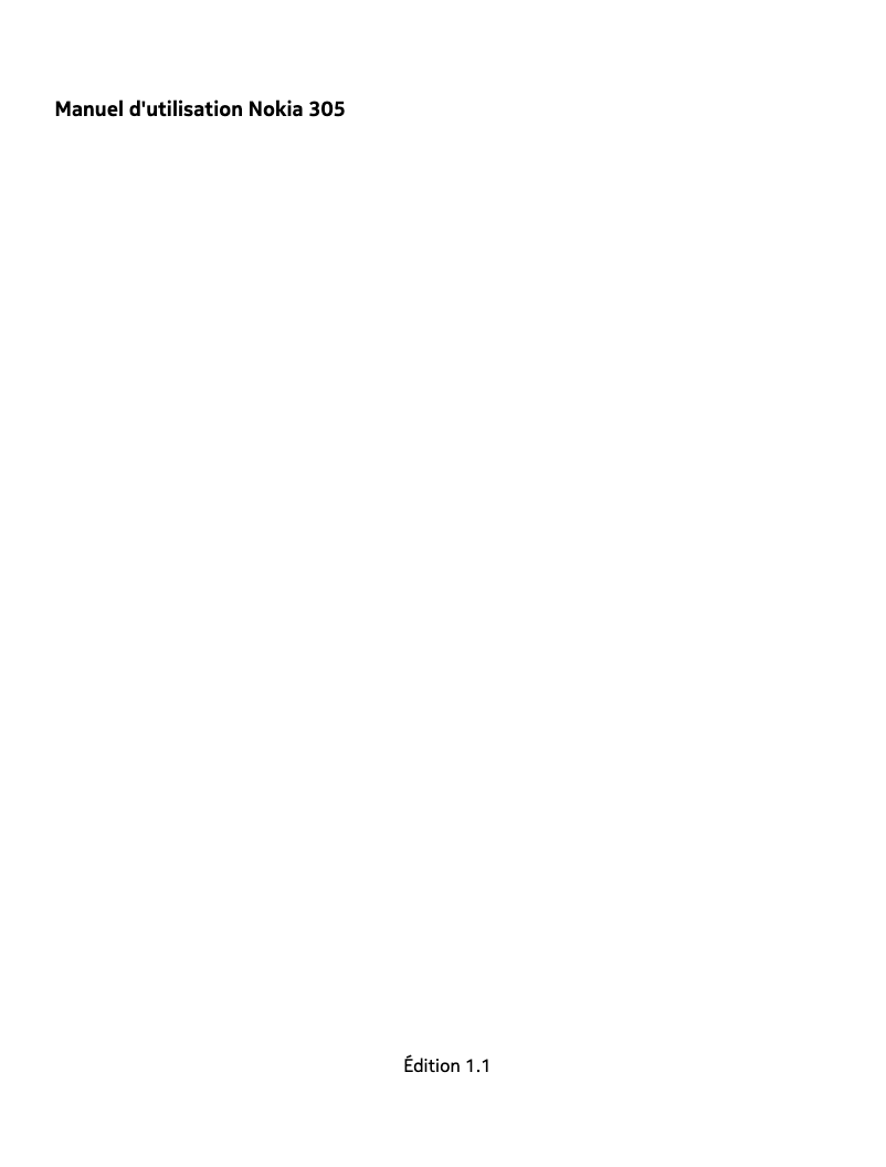 Página 1 del manual Manual de usuario Nokia 305