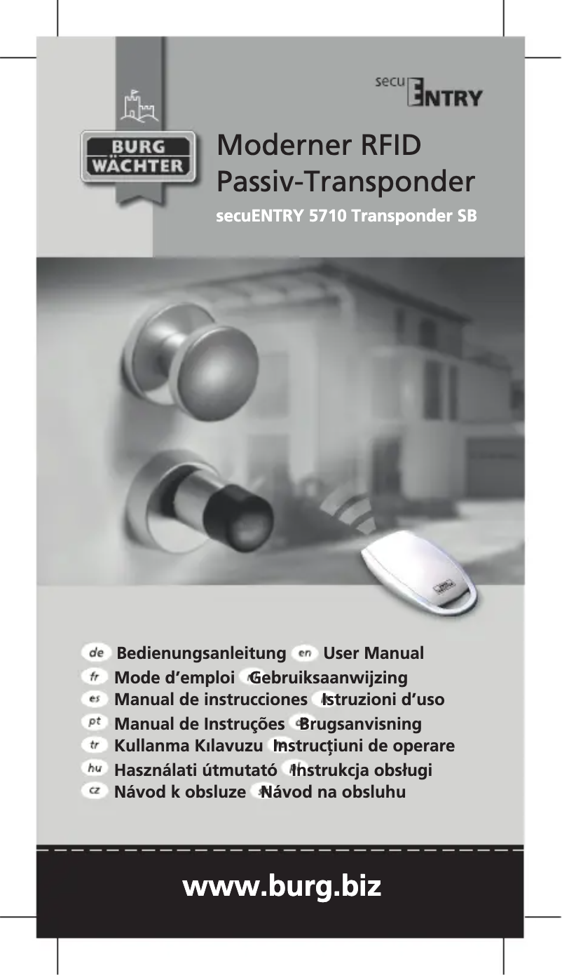Página 1 del manual Manual de usuario Burg Wächter Entry 5710 Transponder