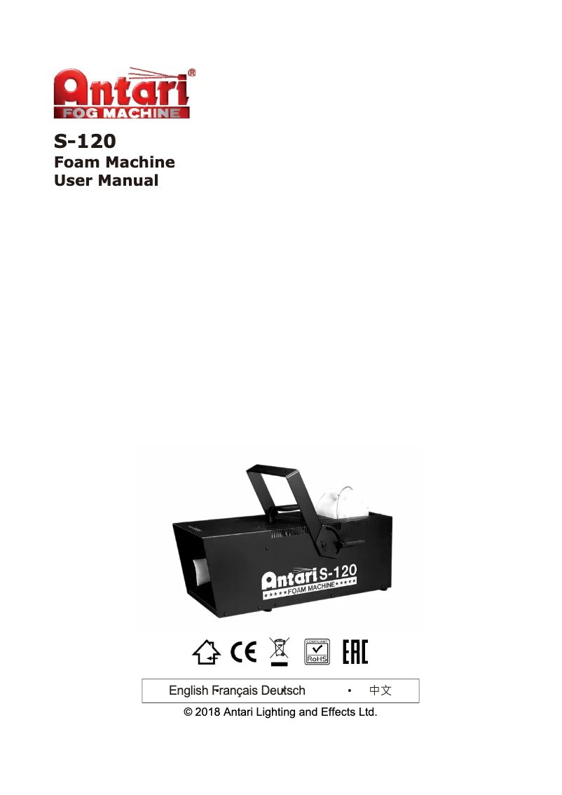 Página 1 del manual Manual de usuario Antari S-120