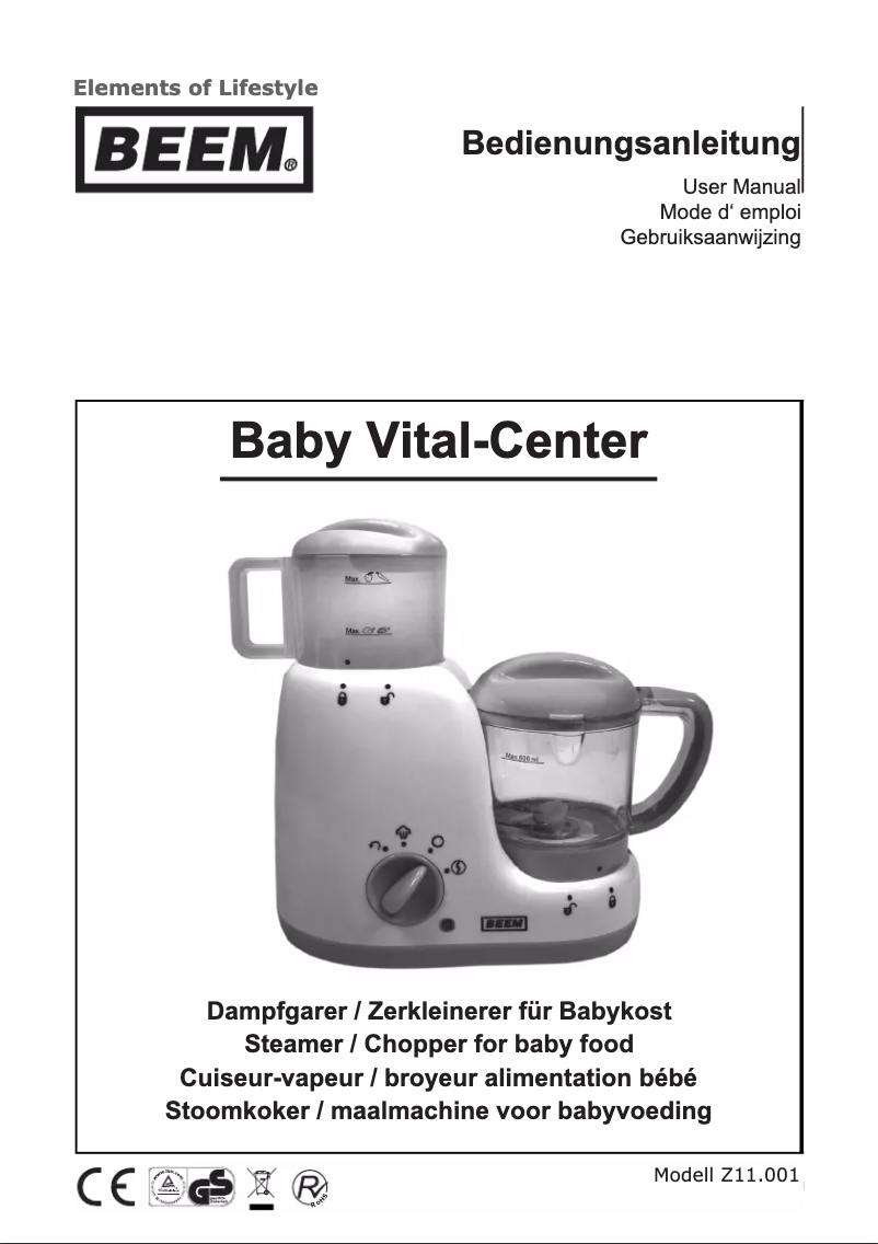 Página 1 del manual Manual de usuario BEEM Baby Vital-Center