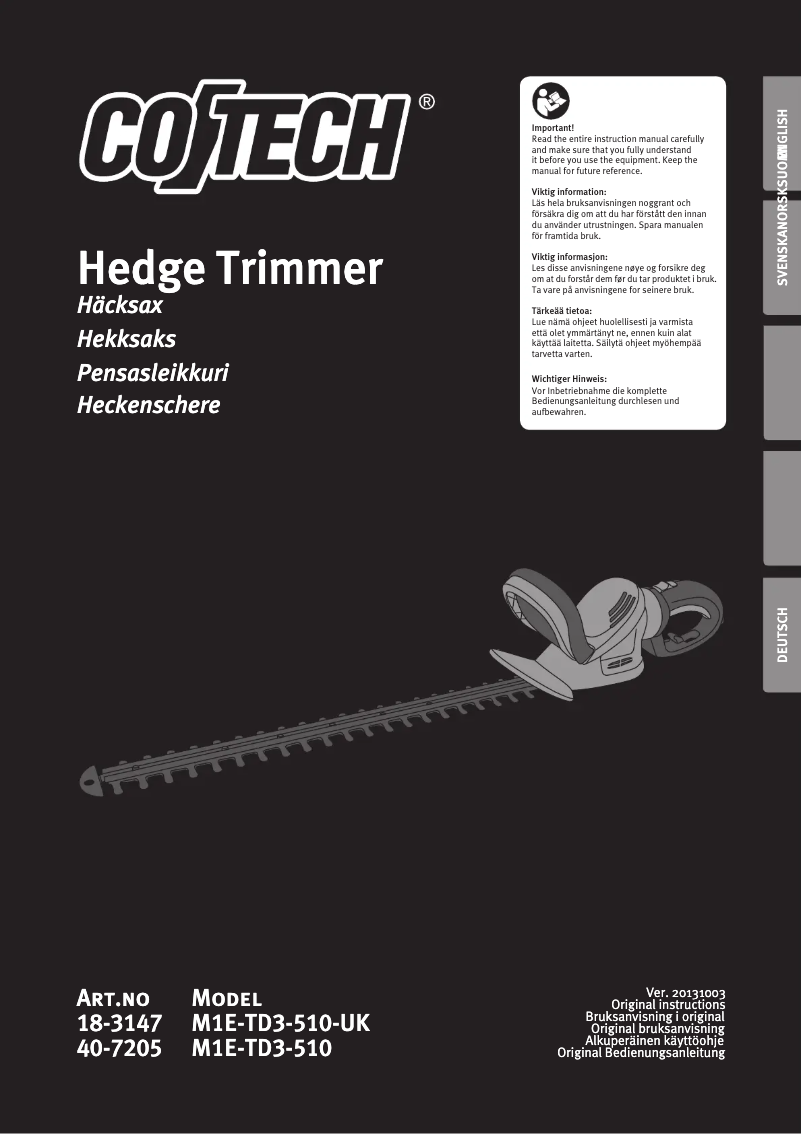 Imagen de la primera página del manual del dispositivo M1E-TD3-510