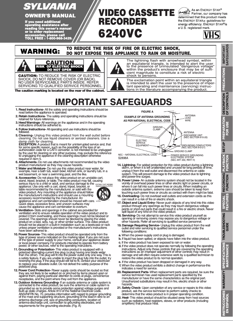 Página 1 del manual Manual de usuario Sylvania 6240VC