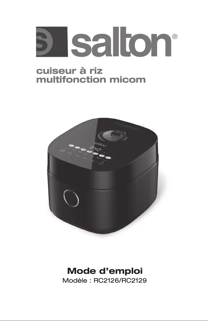 Página 1 del manual Manual de usuario Salton RC2129