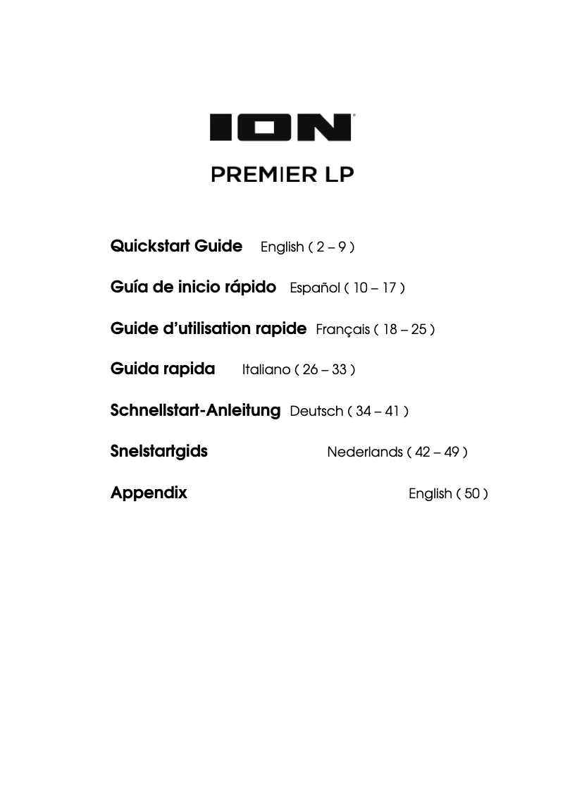 Página nº 1 - Manual de usuario ION Premier LP