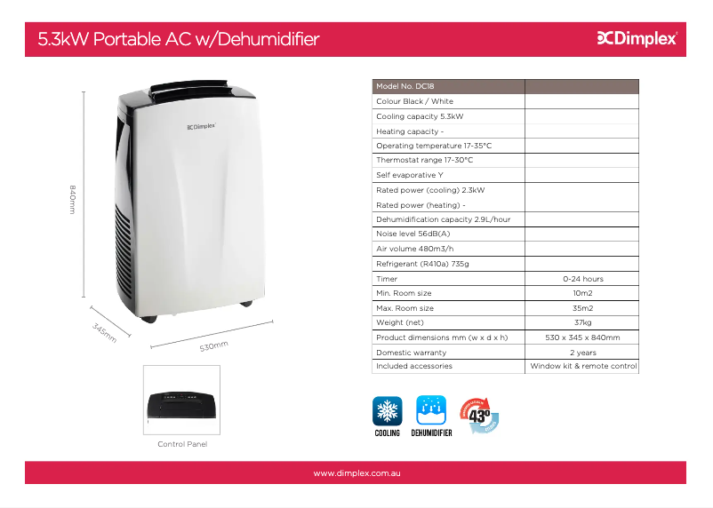Imagen de la primera página del manual del dispositivo DC18