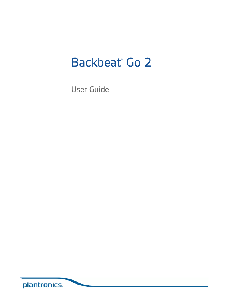 Imagen de la primera página del manual del dispositivo BackBeat GO 2
