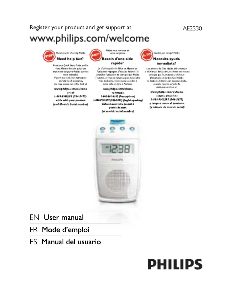 Página 1 del manual Manual de usuario Philips AE2330