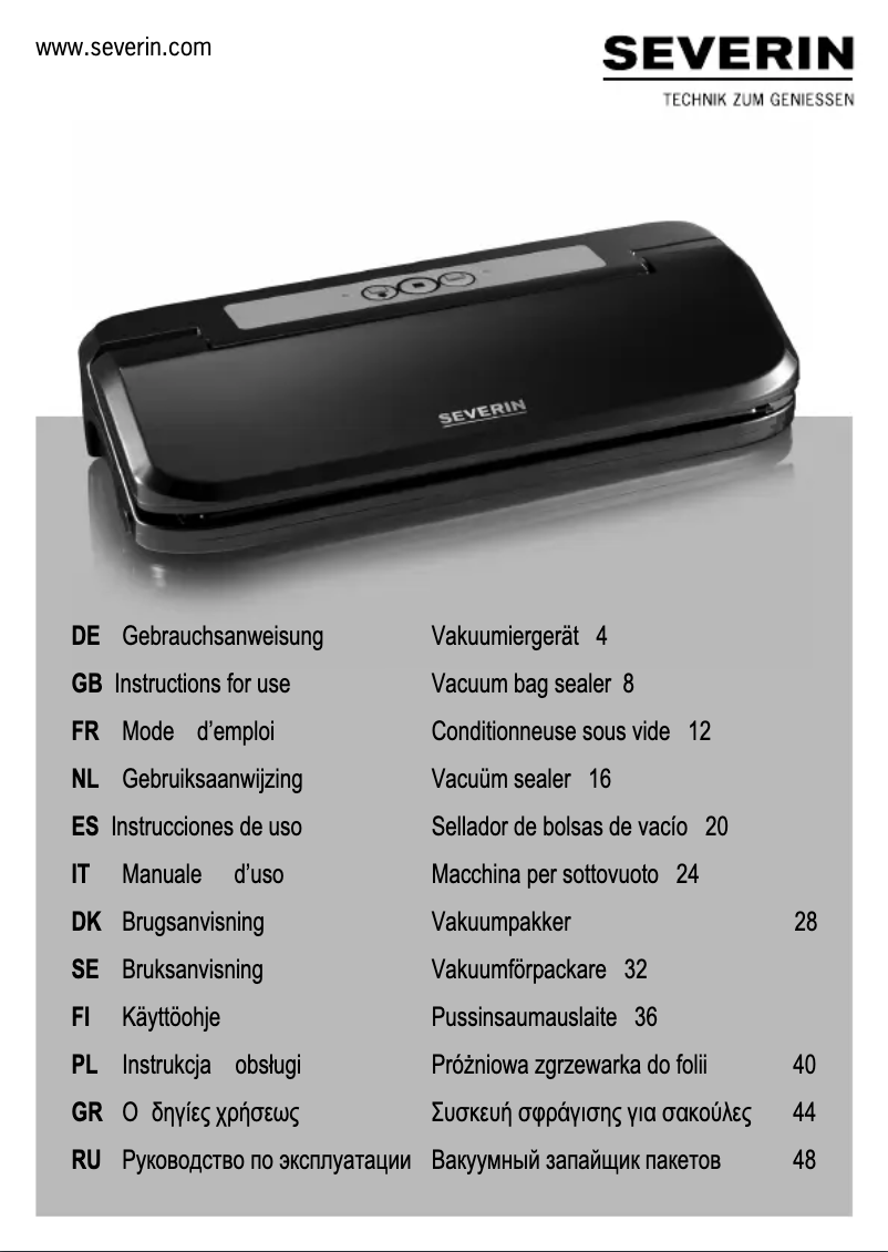Imagen de la primera página del manual del dispositivo FS 3609