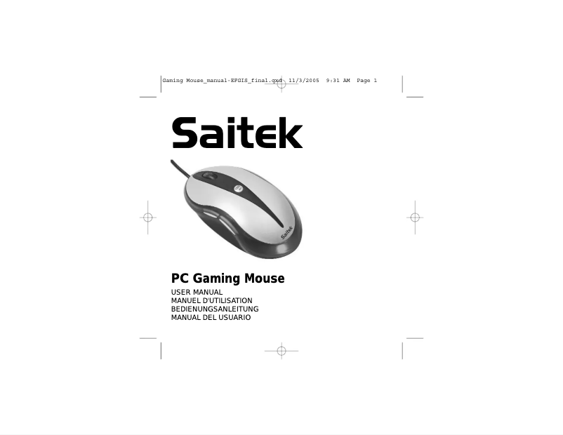 Página 1 del manual Manual de usuario Saitek PC Gaming Mouse