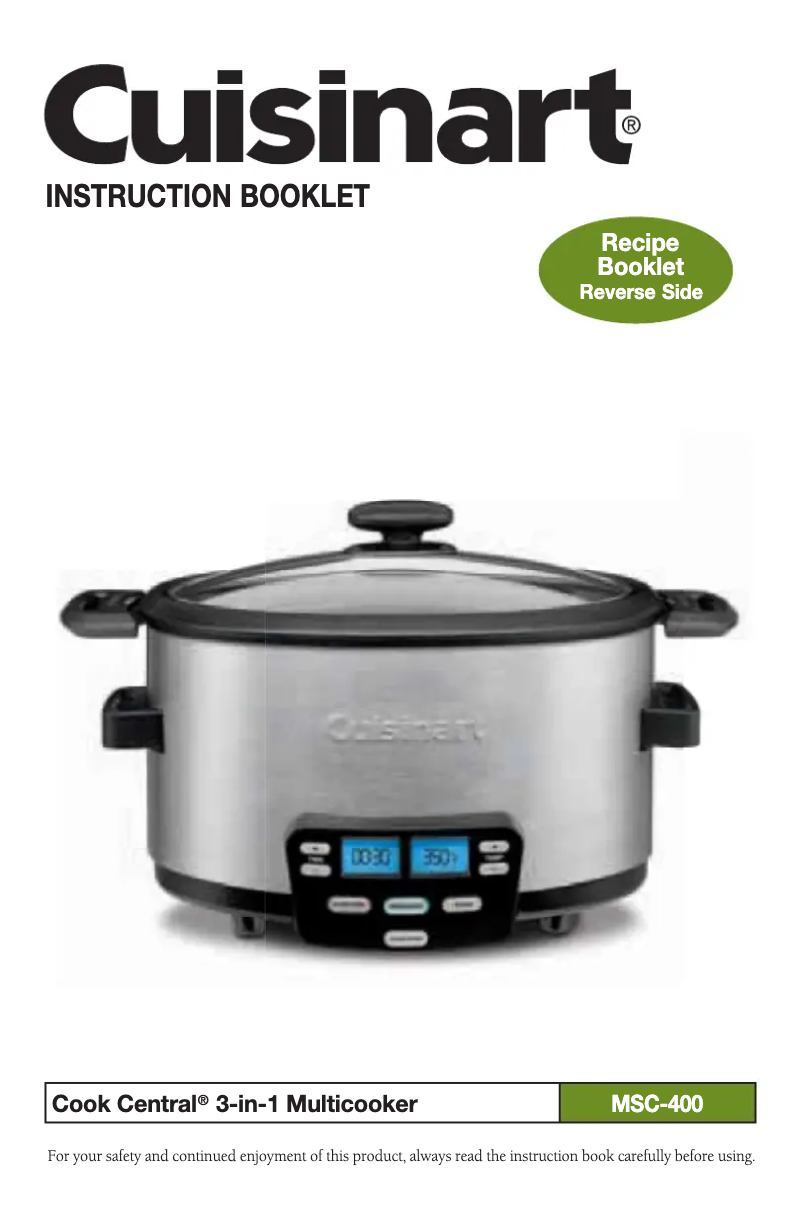 Imagen de la primera página del manual del dispositivo MSC-400