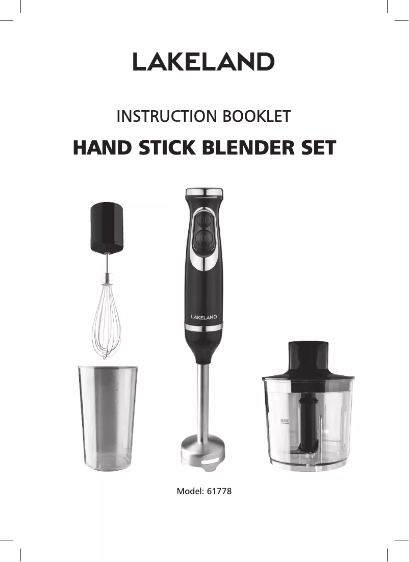 Página 1 del manual Manual de usuario Lakeland Hand Stick blender set 61778