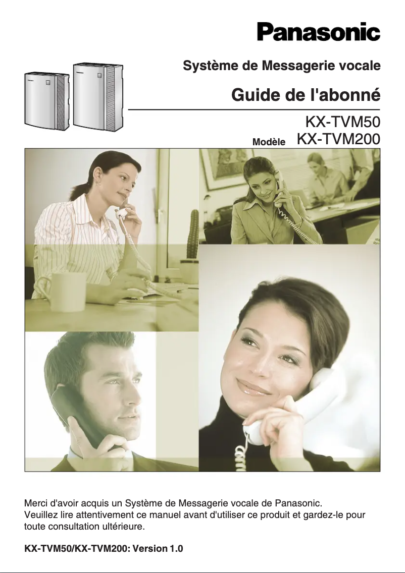 Imagen de la primera página del manual del dispositivo KX-TVM50