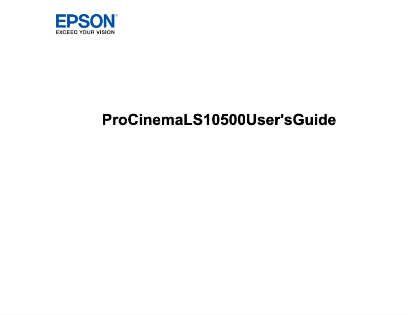 Imagen de la primera página del manual del dispositivo Pro Cinema LS10500