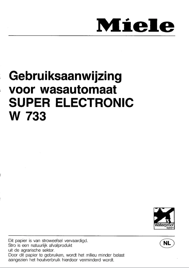 Página 1 del manual Manual de usuario Miele Hydromatic W 733