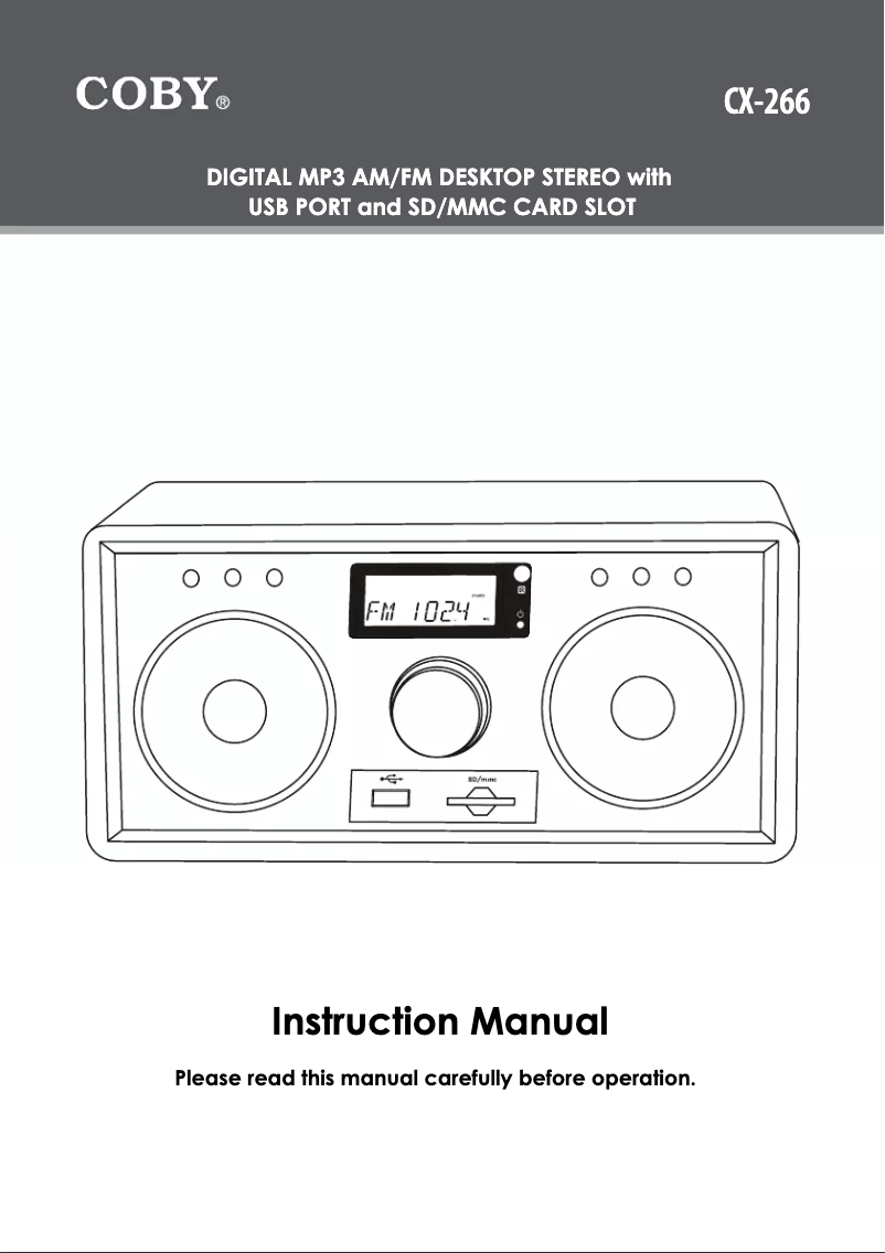 Página nº 1 - Manual de usuario Coby CX-266