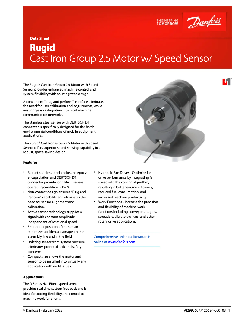 Página 1 del manual Ficha técnica Danfoss Rugid