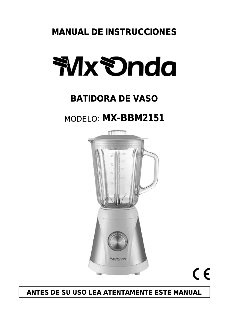 Página 1 del manual Manual de usuario Mx Onda MX-BBM2151