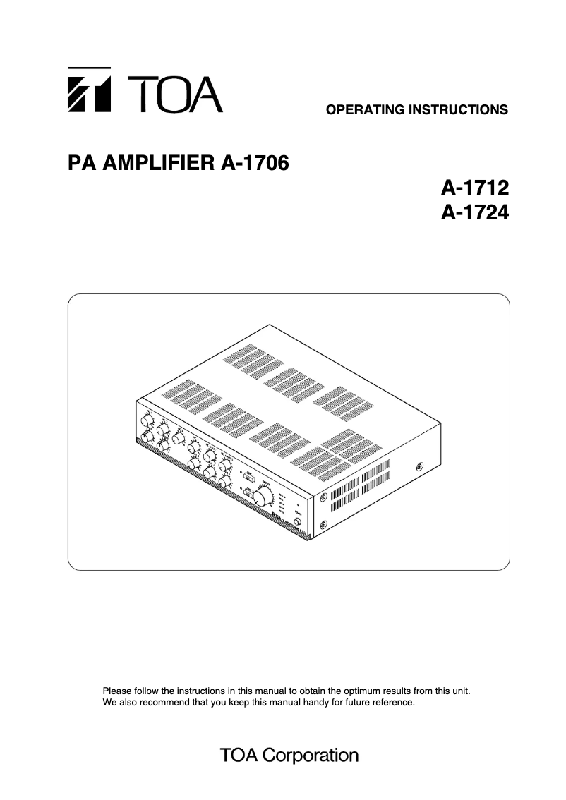 Página nº 1 - Manual de usuario TOA A-1706
