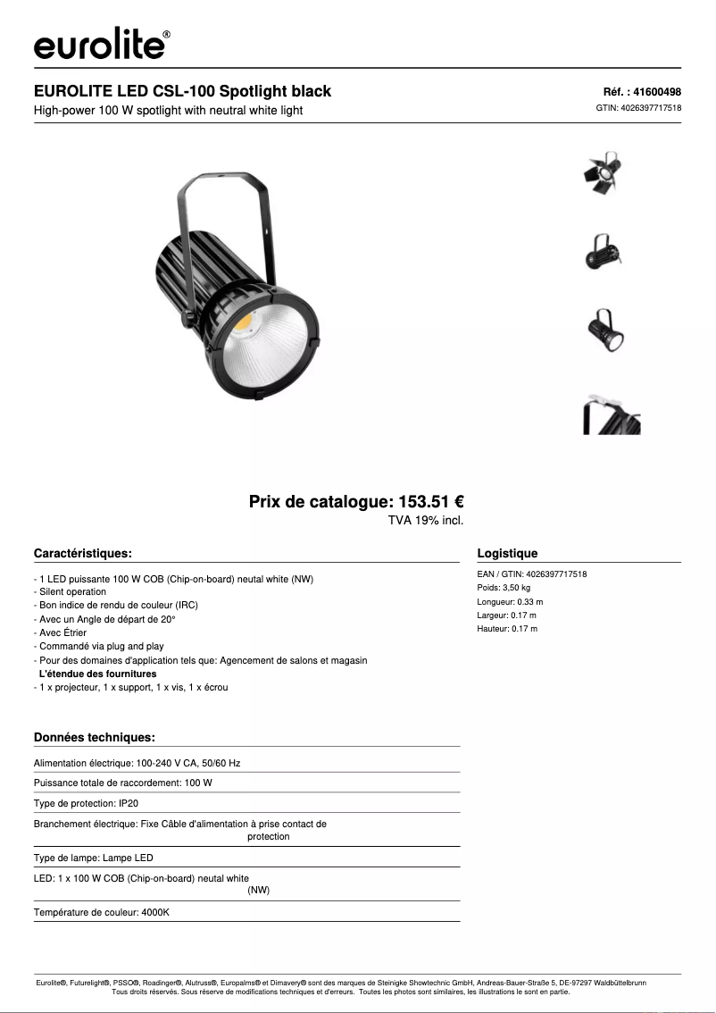 Imagen de la primera página del manual del dispositivo LED CSL-100