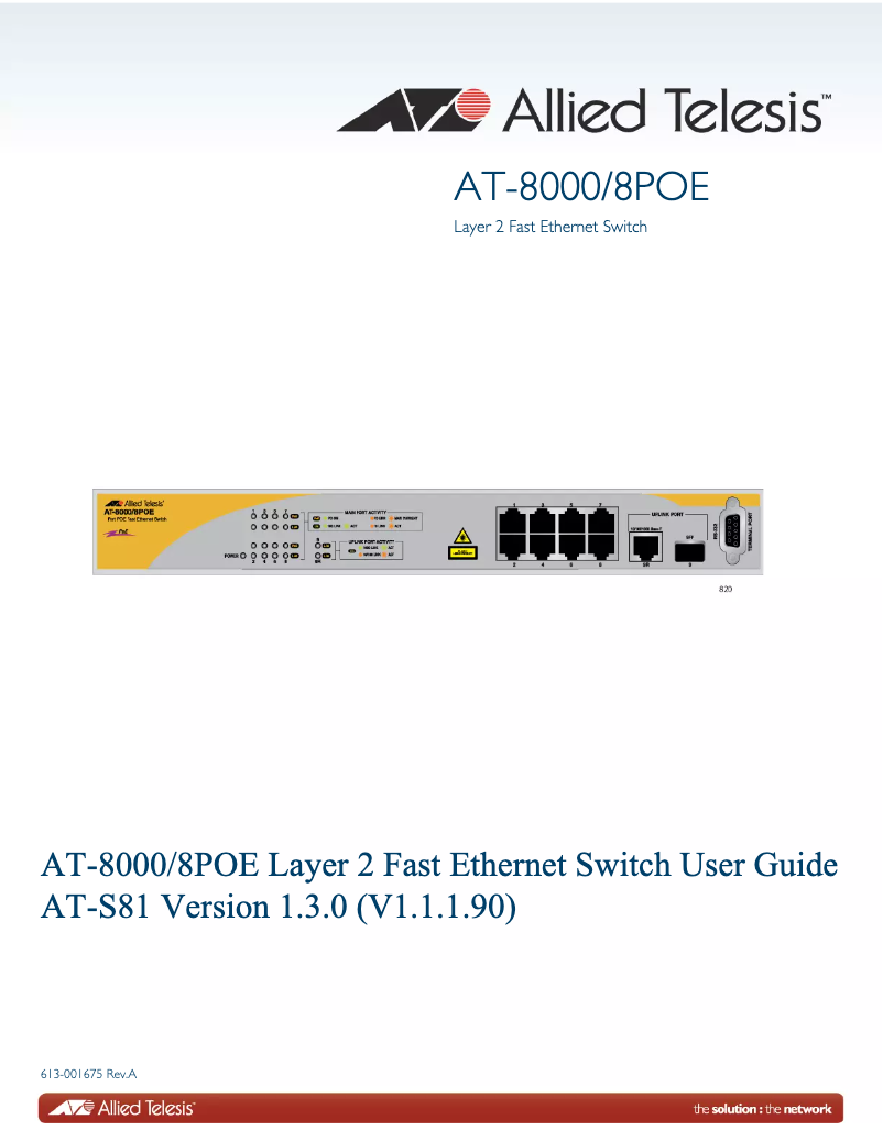 Página nº 1 - Manual de usuario Allied Telesis AT-8000-8POE