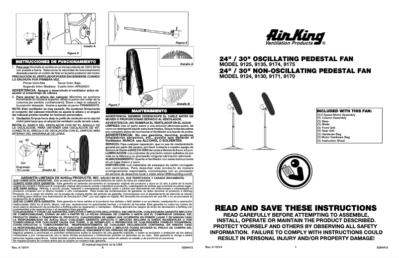 Página nº 1 - Manual de usuario Air King 9170