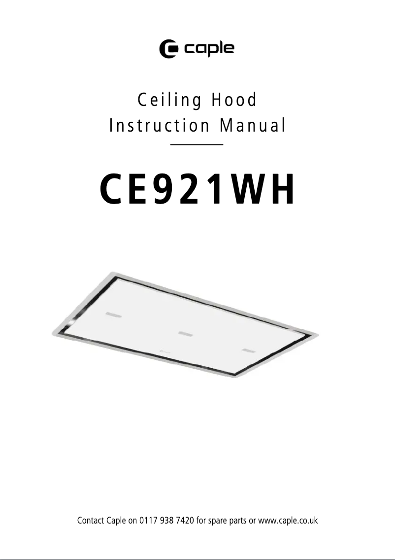 Imagen de la primera página del manual del dispositivo CE921WH