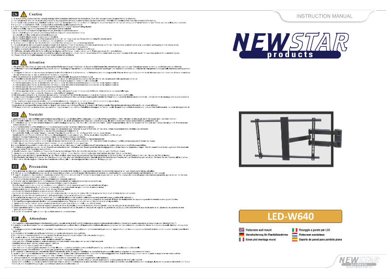 Imagen de la primera página del manual del dispositivo LED-W640
