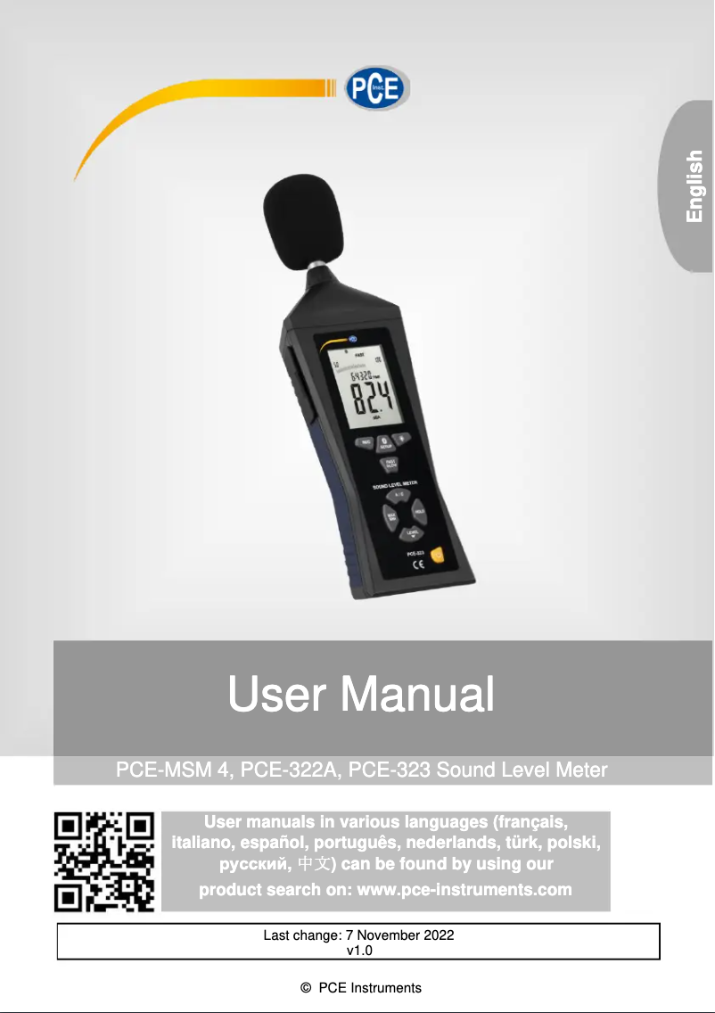 Página 1 del manual Manual de usuario PCE Instruments PCE-MSM 4