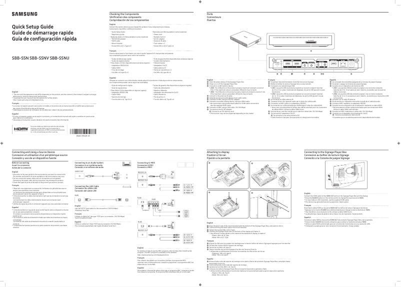 Imagen de la primera página del manual del dispositivo SBB-SSNU