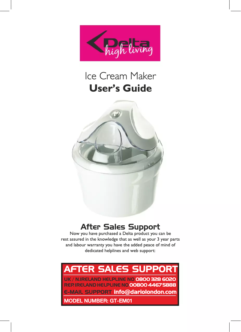 Imagen de la primera página del manual del dispositivo GT-EM01