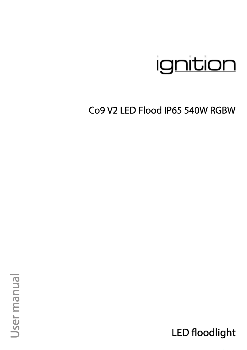 Página 1 del manual Manual de usuario Ignition Co9 V2 LED Flood IP65 540W RGBW
