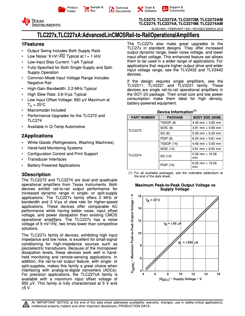 Página 1 del manual Manual de usuario Texas Instruments TLC2272ID